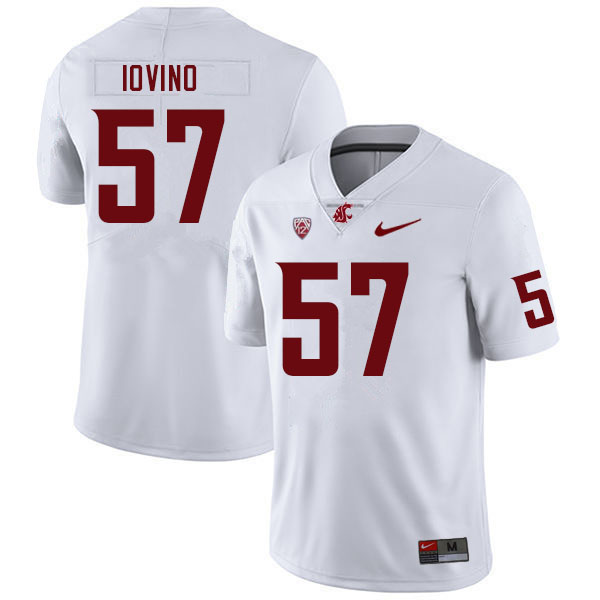 Men #57 Giovanni Iovino Washington State Cougars College Football Jerseys Sale-White - Click Image to Close